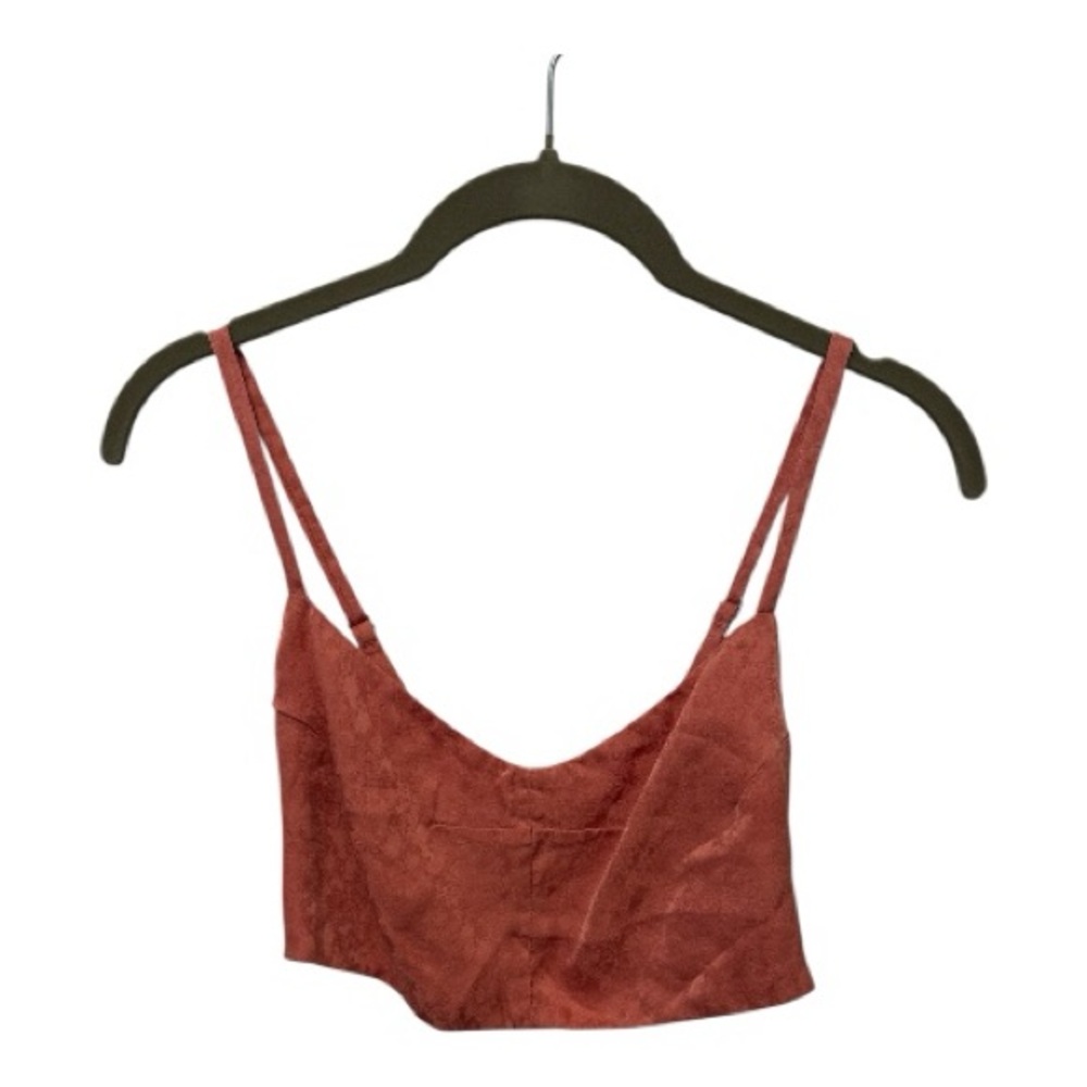 Reformation Terracotta Silk Crop Top